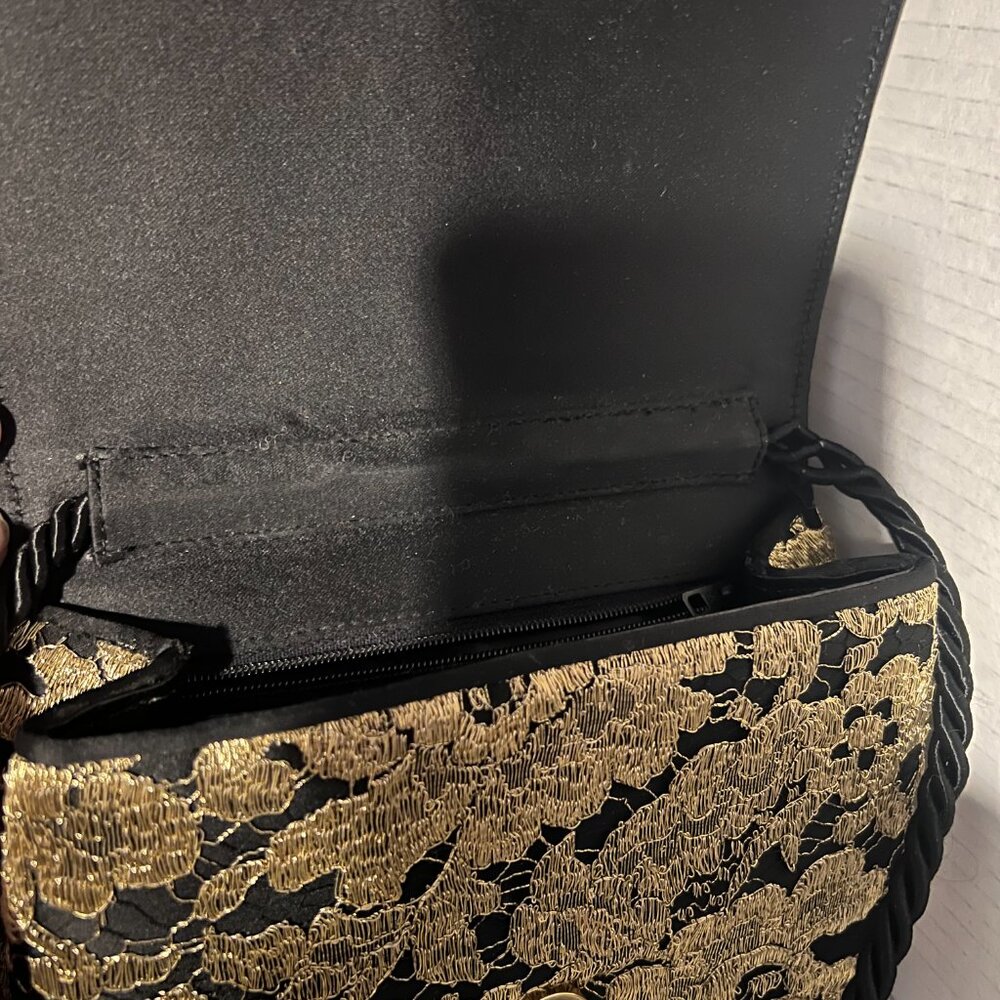 Rare 1989 S1. Vintage Chanel Gold Metallic Guipure Lace Bag. Lagerfeld Era NWOT - Picture 10 of 17